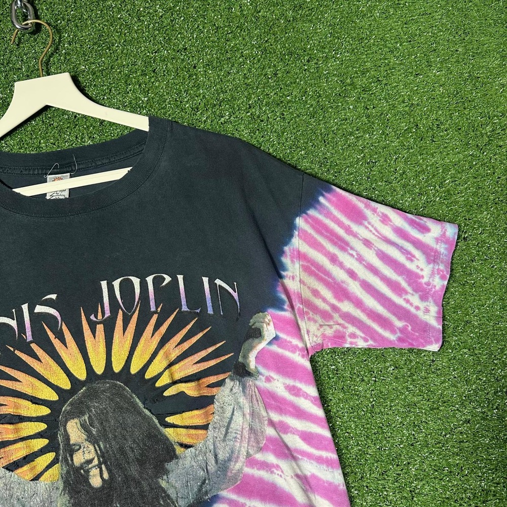 THRASHED Vintage Janis Joplin Kozmic Blues Tie Dye Shirt Sundog‎ 2000 Medium